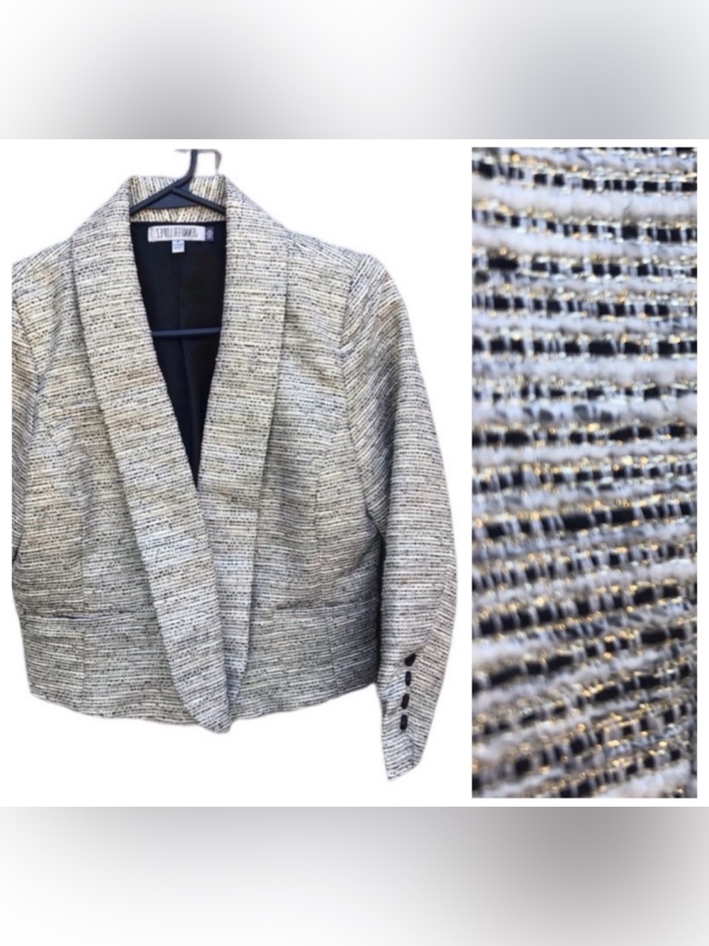 J Lo 90’s Metallic Jennifer Lopez black jacket Vintage